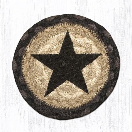 CAPITOL IMPORTING CO 5 x 5 in Black Star Printed Round Coaster 31IC238BS
